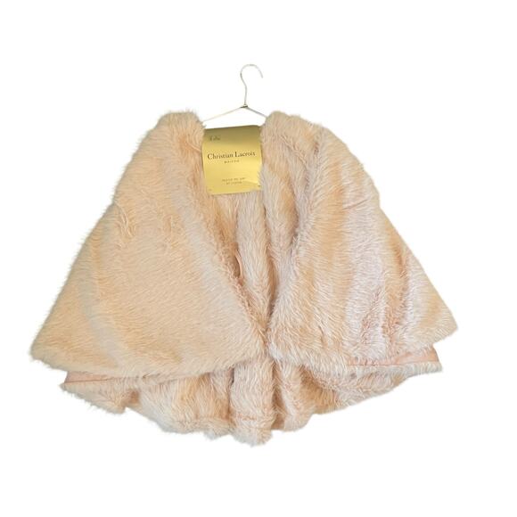 Christian Lacroix Christmas Tree Skirt 60in Pink Faux Fur Holiday Glam NEW - Picture 8 of 10